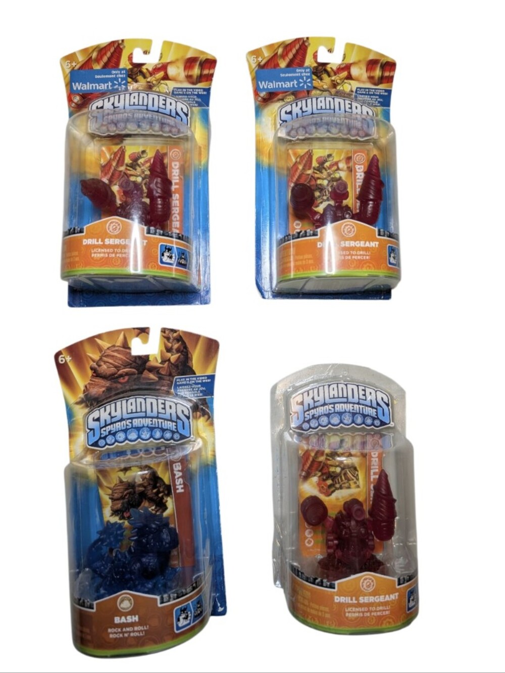 Skylanders Spyro’s Adventure BLUE BASH Variant + 3 Walmart Drill Sergeant Sealed